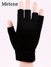 Metene 1 Pairs Non Slip Yoga Gloves Set, Women Fingerless Gym Gloves, Silicone Dot Grip Sport Gloves for Fitness Exercise Hanging Yoga Cross Fit Cycling